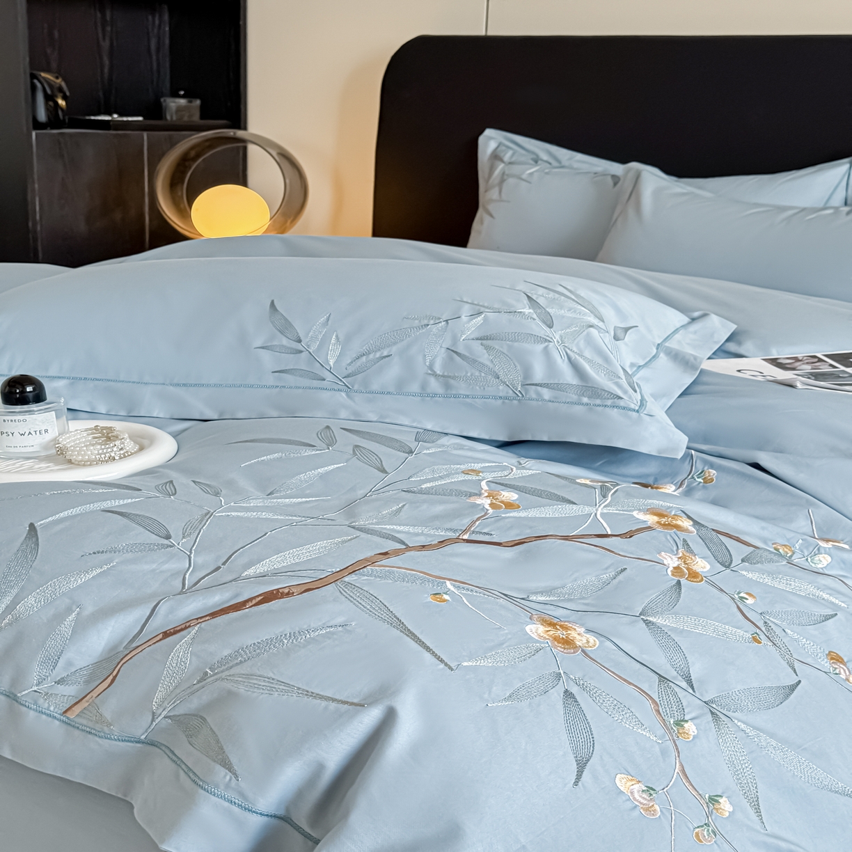 91家纺网 家纺一手货源 找家纺 （总）湘雪家居 2026新款纯棉全棉长绒棉刺绣绣花高端礼盒四件套-竹韵系列