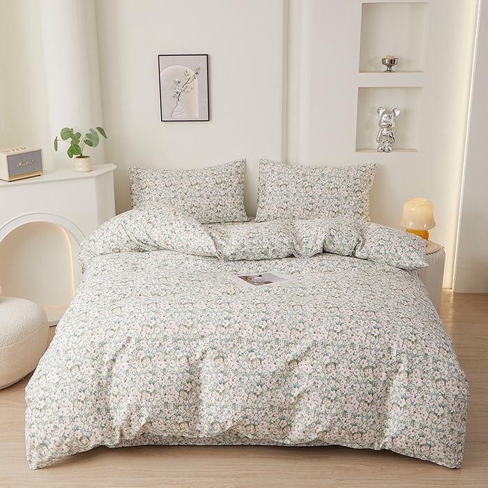 91家纺网 家纺一手货源 找家纺 （总）一米阳光 2026年春夏新款小清新全AA版全棉纯棉四件套