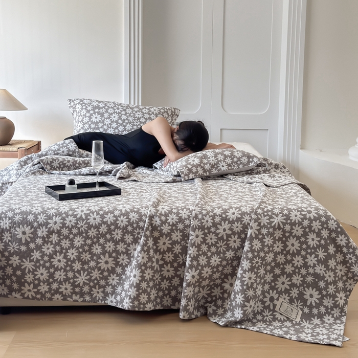 91家纺网 家纺一手货源 找家纺 （总）乐家毛巾被（工厂自产自销） 2026新款精梳安心棉色织提花床盖毛巾被两用