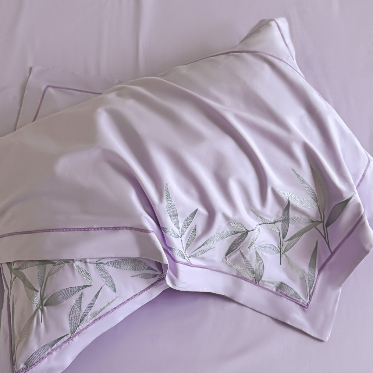 91家纺网 家纺一手货源 找家纺 湘雪家居 2026新款纯棉全棉长绒棉刺绣绣花高端礼盒四件套-竹韵系列 竹韵-熏韵紫