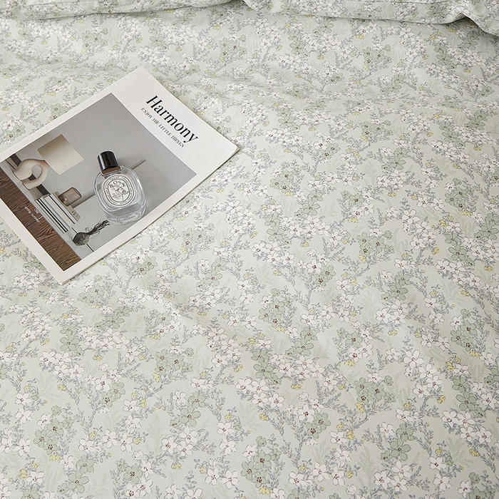 91家纺网 家纺一手货源 找家纺 一米阳光 2026年春夏新款小清新全AA版全棉纯棉四件套 朝花夕拾