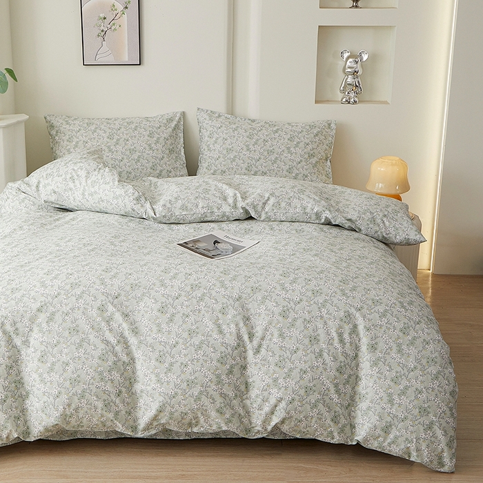 91家纺网 家纺一手货源 找家纺 一米阳光 2026年春夏新款小清新全AA版全棉纯棉四件套 朝花夕拾