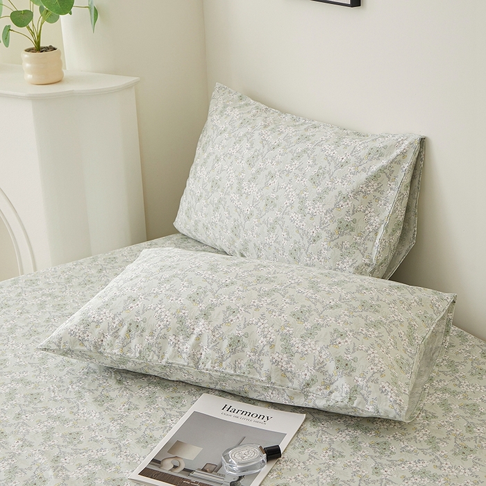 91家纺网 家纺一手货源 找家纺 一米阳光 2026年春夏新款小清新全AA版全棉纯棉四件套 朝花夕拾