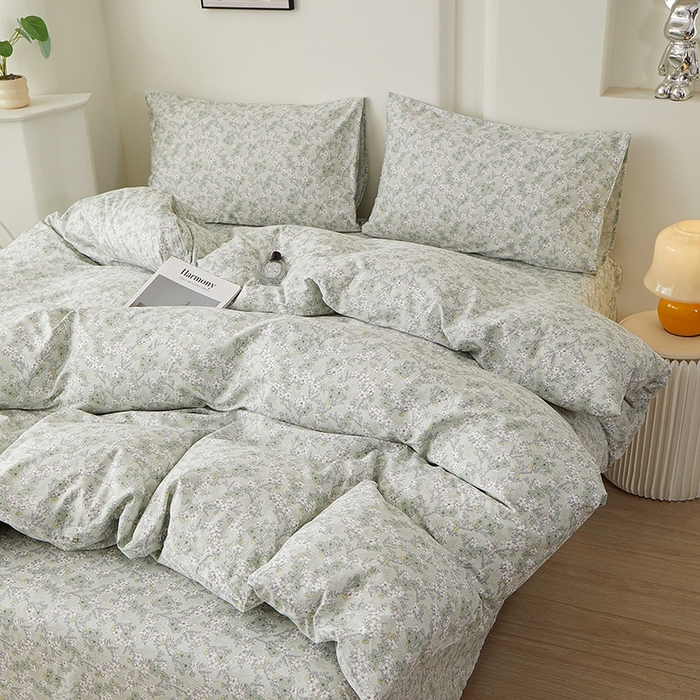 91家纺网 家纺一手货源 找家纺 一米阳光 2026年春夏新款小清新全AA版全棉纯棉四件套 朝花夕拾