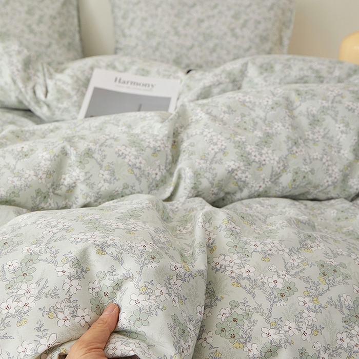 91家纺网 家纺一手货源 找家纺 一米阳光 2026年春夏新款小清新全AA版全棉纯棉四件套 朝花夕拾