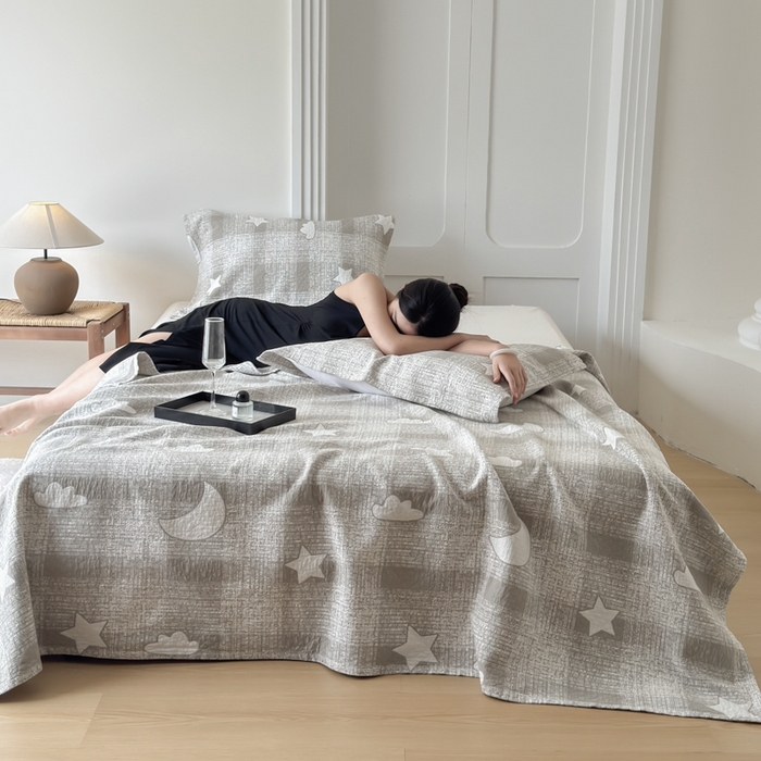 91家纺网 家纺一手货源 找家纺 （总）乐家毛巾被（工厂自产自销） 2026新款精梳安心棉色织提花床盖毛巾被两用