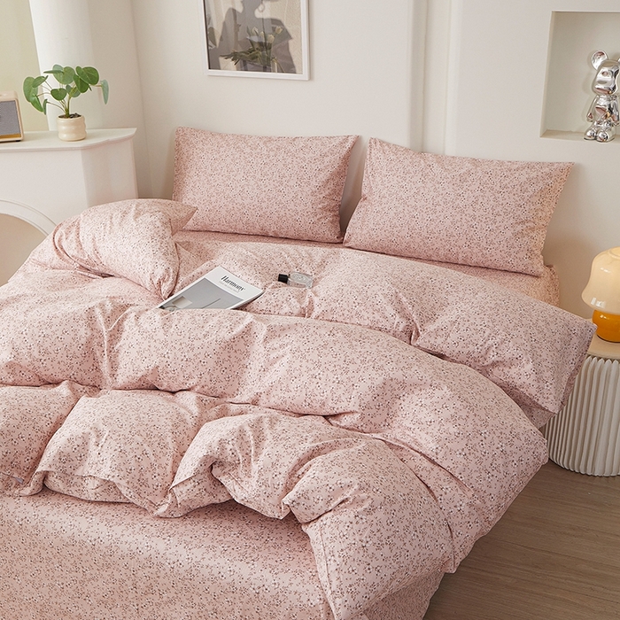 91家纺网 家纺一手货源 找家纺 一米阳光 2026年春夏新款小清新全AA版全棉纯棉四件套 典雅