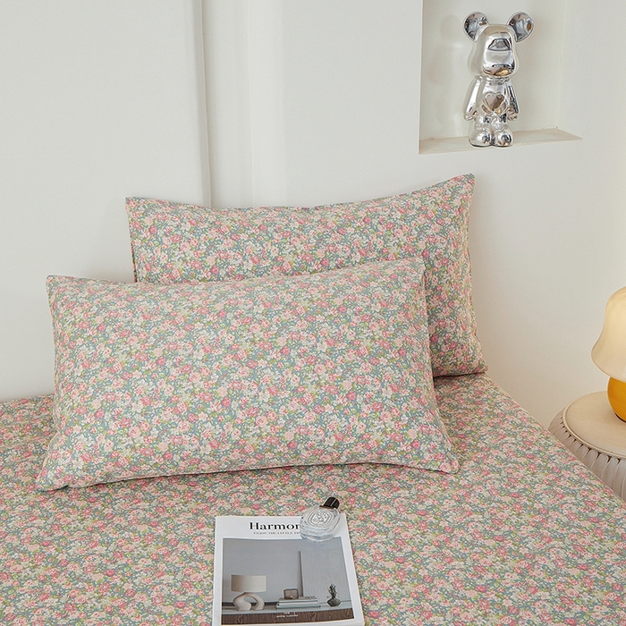 91家纺网 家纺一手货源 找家纺 一米阳光 2026年春夏新款小清新全AA版全棉纯棉四件套 花墙