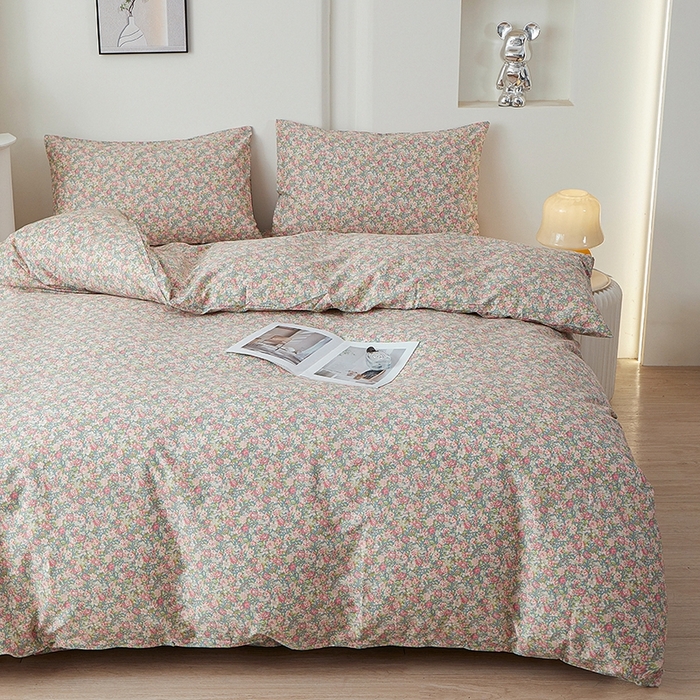 91家纺网 家纺一手货源 找家纺 一米阳光 2026年春夏新款小清新全AA版全棉纯棉四件套 花墙