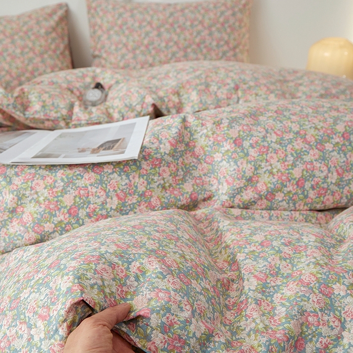 91家纺网 家纺一手货源 找家纺 一米阳光 2026年春夏新款小清新全AA版全棉纯棉四件套 花墙