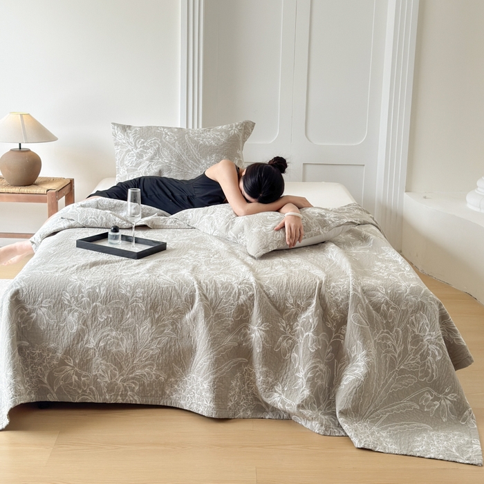 91家纺网 家纺一手货源 找家纺 （总）乐家毛巾被（工厂自产自销） 2026新款精梳安心棉色织提花床盖毛巾被两用