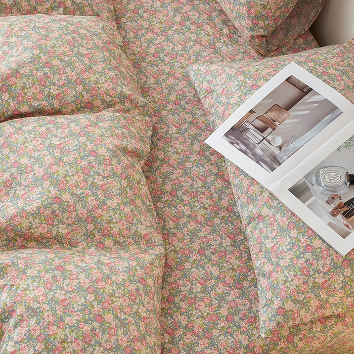 91家纺网 家纺一手货源 找家纺 一米阳光 2026年春夏新款小清新全AA版全棉纯棉四件套 花墙