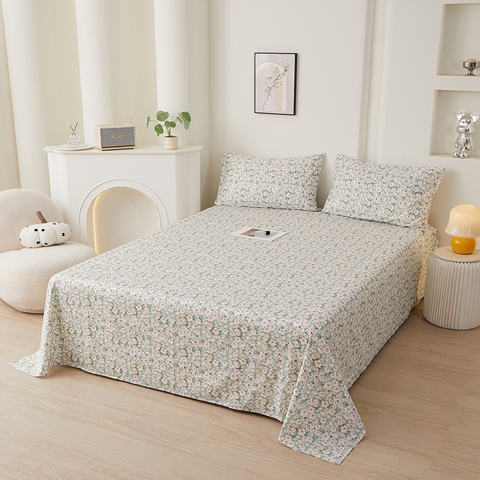 91家纺网 家纺一手货源 找家纺 一米阳光 2026年春夏新款小清新全AA版全棉纯棉四件套 可颂