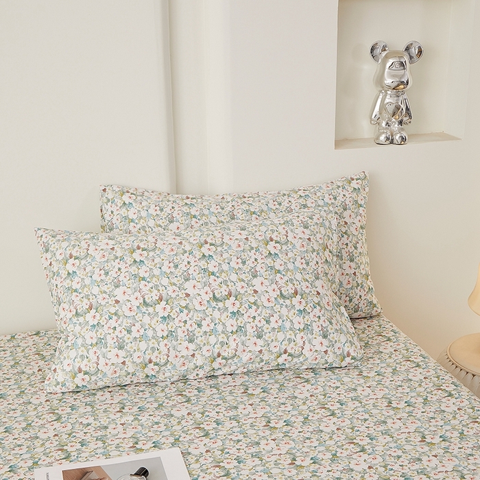 91家纺网 家纺一手货源 找家纺 一米阳光 2026年春夏新款小清新全AA版全棉纯棉四件套 可颂