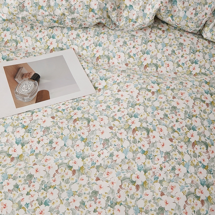 91家纺网 家纺一手货源 找家纺 一米阳光 2026年春夏新款小清新全AA版全棉纯棉四件套 可颂