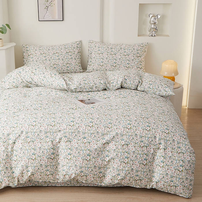 91家纺网 家纺一手货源 找家纺 一米阳光 2026年春夏新款小清新全AA版全棉纯棉四件套 可颂