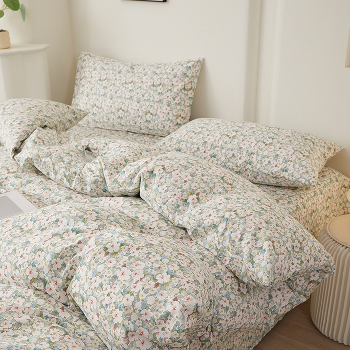 91家纺网 家纺一手货源 找家纺 一米阳光 2026年春夏新款小清新全AA版全棉纯棉四件套 可颂