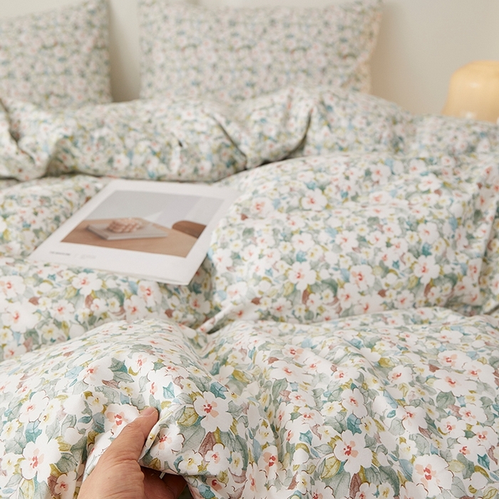 91家纺网 家纺一手货源 找家纺 一米阳光 2026年春夏新款小清新全AA版全棉纯棉四件套 可颂