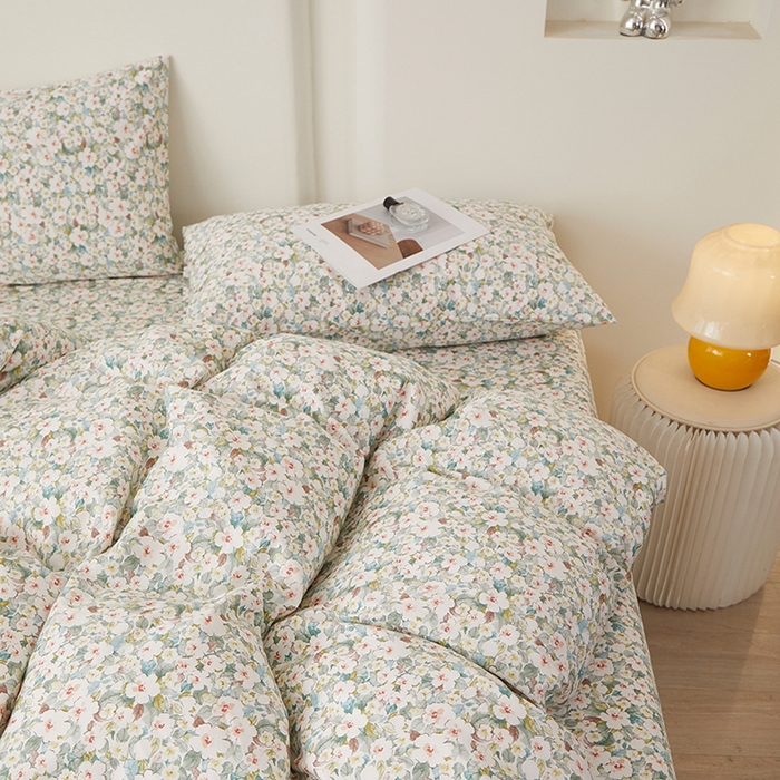 91家纺网 家纺一手货源 找家纺 一米阳光 2026年春夏新款小清新全AA版全棉纯棉四件套 可颂