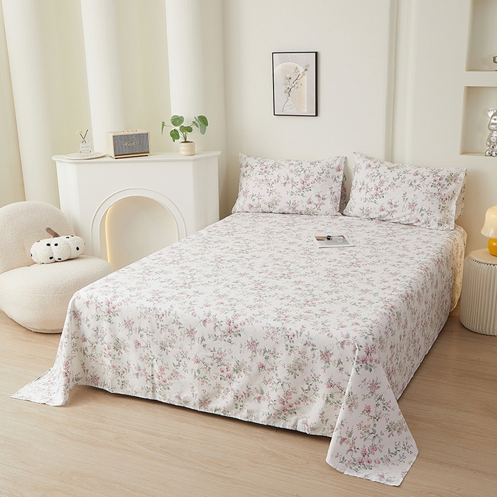 91家纺网 家纺一手货源 找家纺 一米阳光 2026年春夏新款小清新全AA版全棉纯棉四件套 洛克庄园AA