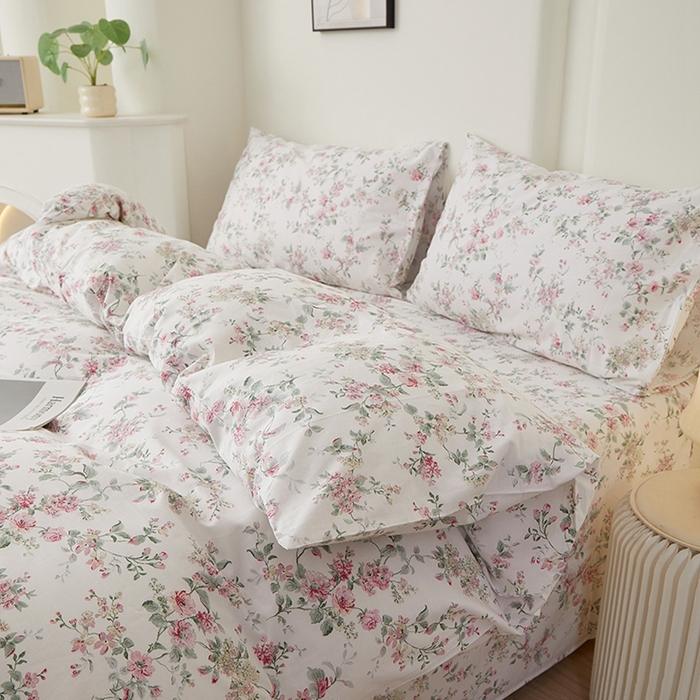 91家纺网 家纺一手货源 找家纺 一米阳光 2026年春夏新款小清新全AA版全棉纯棉四件套 洛克庄园AA