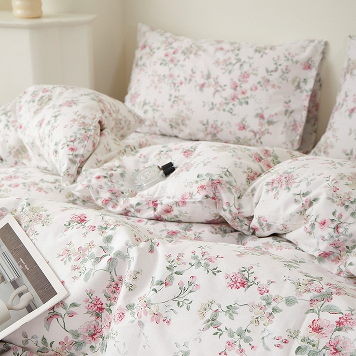 91家纺网 家纺一手货源 找家纺 一米阳光 2026年春夏新款小清新全AA版全棉纯棉四件套 洛克庄园AA