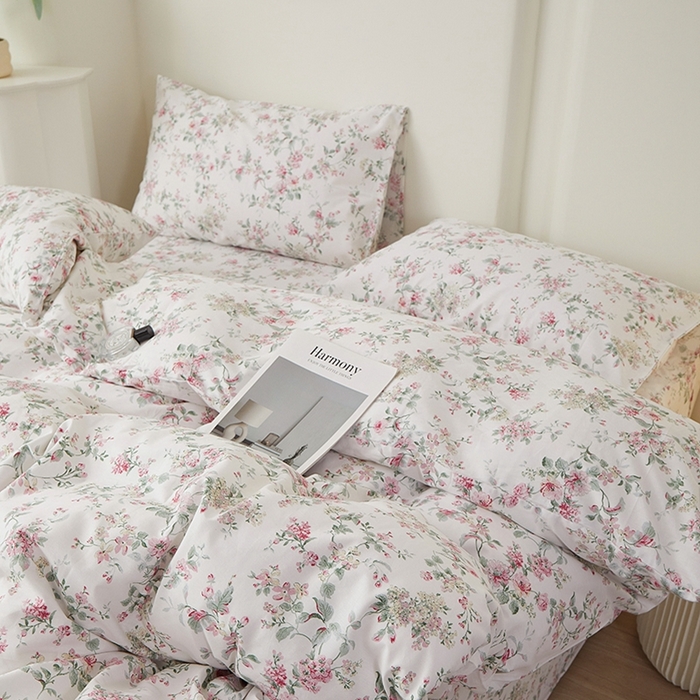 91家纺网 家纺一手货源 找家纺 一米阳光 2026年春夏新款小清新全AA版全棉纯棉四件套 洛克庄园AA