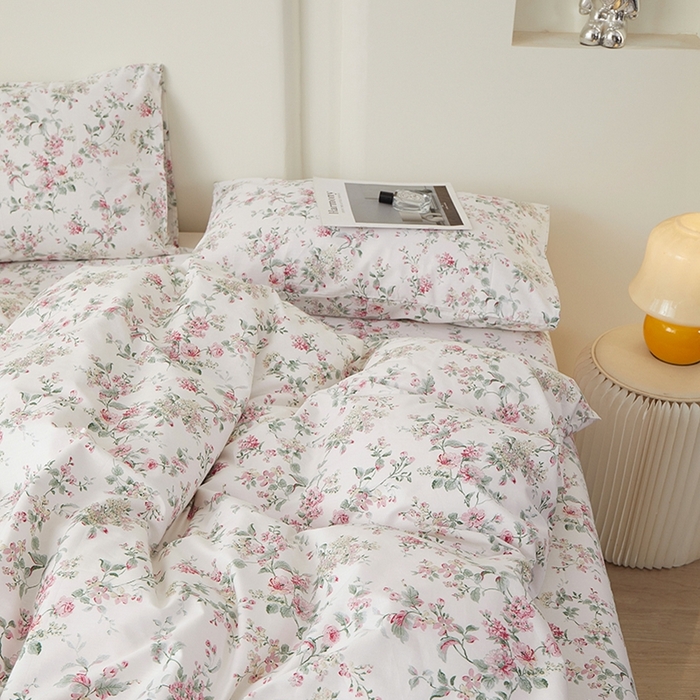 91家纺网 家纺一手货源 找家纺 一米阳光 2026年春夏新款小清新全AA版全棉纯棉四件套 洛克庄园AA