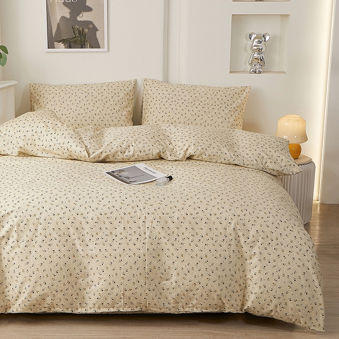 91家纺网 家纺一手货源 找家纺 一米阳光 2026年春夏新款小清新全AA版全棉纯棉四件套 莫妮卡