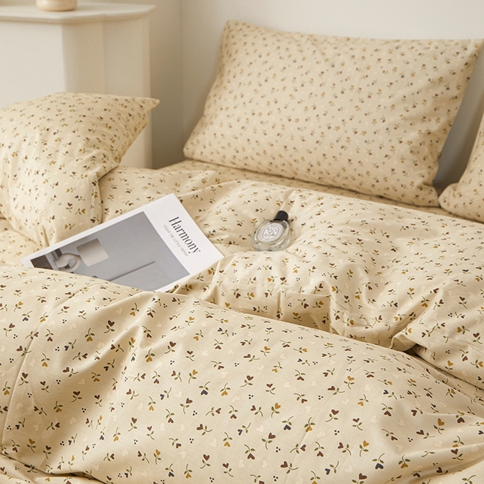 91家纺网 家纺一手货源 找家纺 一米阳光 2026年春夏新款小清新全AA版全棉纯棉四件套 莫妮卡