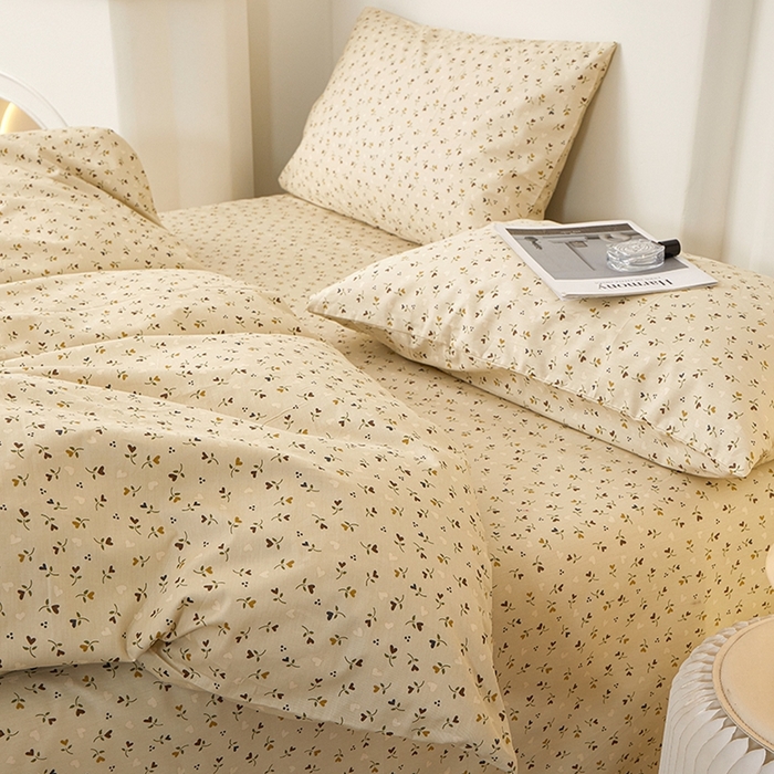 91家纺网 家纺一手货源 找家纺 一米阳光 2026年春夏新款小清新全AA版全棉纯棉四件套 莫妮卡