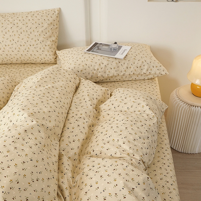 91家纺网 家纺一手货源 找家纺 一米阳光 2026年春夏新款小清新全AA版全棉纯棉四件套 莫妮卡