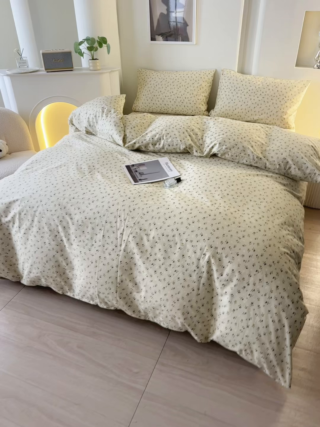 91家纺网 家纺一手货源 找家纺 一米阳光 2026年春夏新款小清新全AA版全棉纯棉四件套 莫妮卡