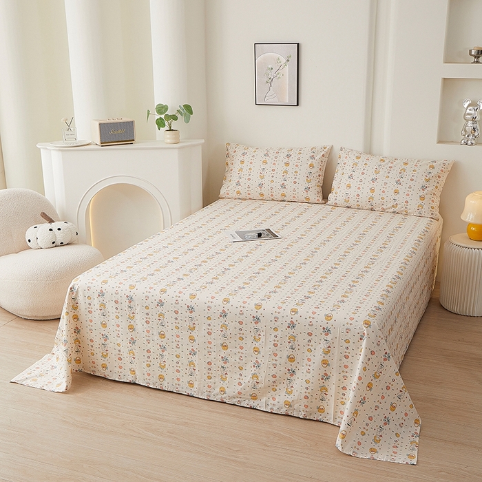 91家纺网 家纺一手货源 找家纺 一米阳光 2026年春夏新款小清新全AA版全棉纯棉四件套 奶呼呼