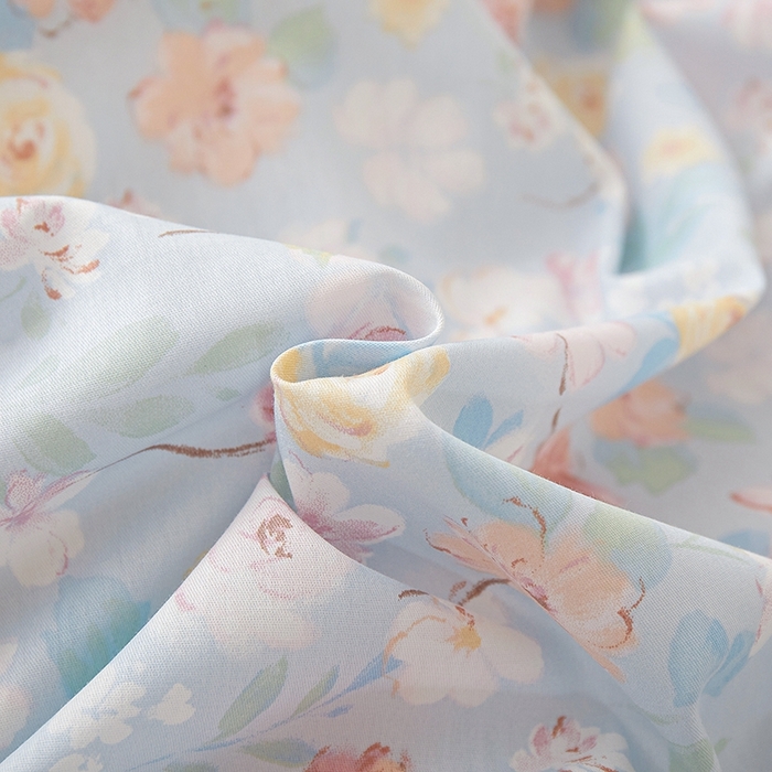 91家纺网 家纺一手货源 找家纺 一米阳光 2026年春夏新款小清新全AA版全棉纯棉四件套 浅浅花香