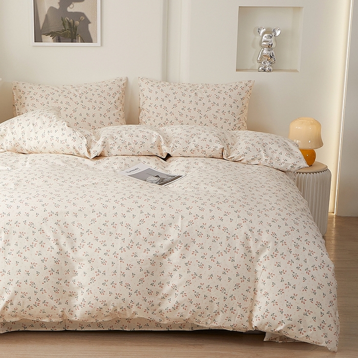 91家纺网 家纺一手货源 找家纺 一米阳光 2026年春夏新款小清新全AA版全棉纯棉四件套 夏沁AA