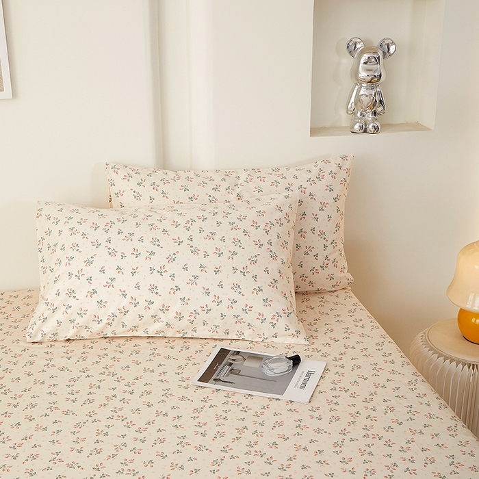 91家纺网 家纺一手货源 找家纺 一米阳光 2026年春夏新款小清新全AA版全棉纯棉四件套 夏沁AA