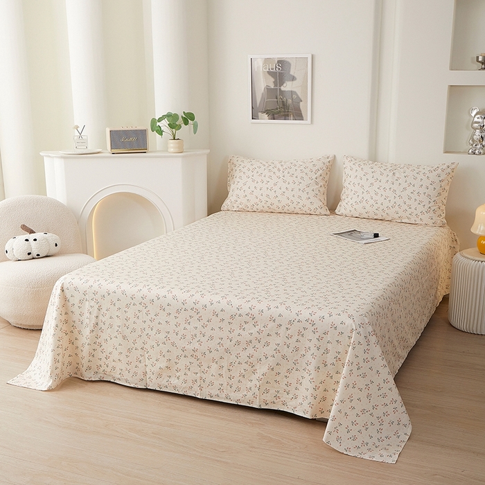 91家纺网 家纺一手货源 找家纺 一米阳光 2026年春夏新款小清新全AA版全棉纯棉四件套 夏沁AA