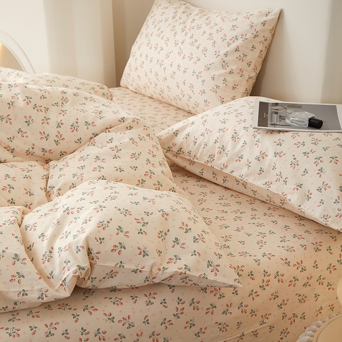 91家纺网 家纺一手货源 找家纺 一米阳光 2026年春夏新款小清新全AA版全棉纯棉四件套 夏沁AA