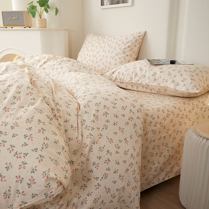 91家纺网 家纺一手货源 找家纺 一米阳光 2026年春夏新款小清新全AA版全棉纯棉四件套 夏沁AA