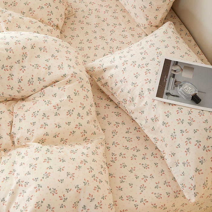 91家纺网 家纺一手货源 找家纺 一米阳光 2026年春夏新款小清新全AA版全棉纯棉四件套 夏沁AA