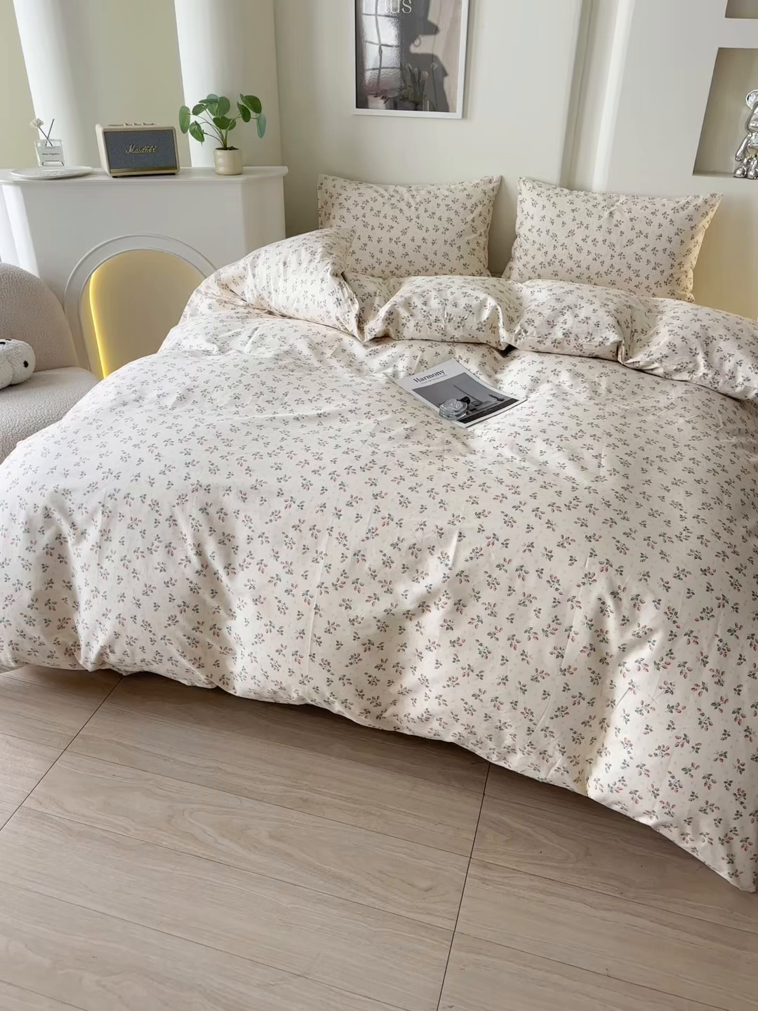 91家纺网 家纺一手货源 找家纺 一米阳光 2026年春夏新款小清新全AA版全棉纯棉四件套 夏沁AA