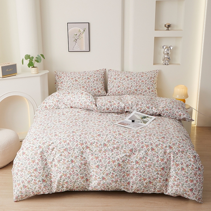 一米阳光 2026年春夏新款小清新全AA版全棉纯棉四件套 烟雨柔情