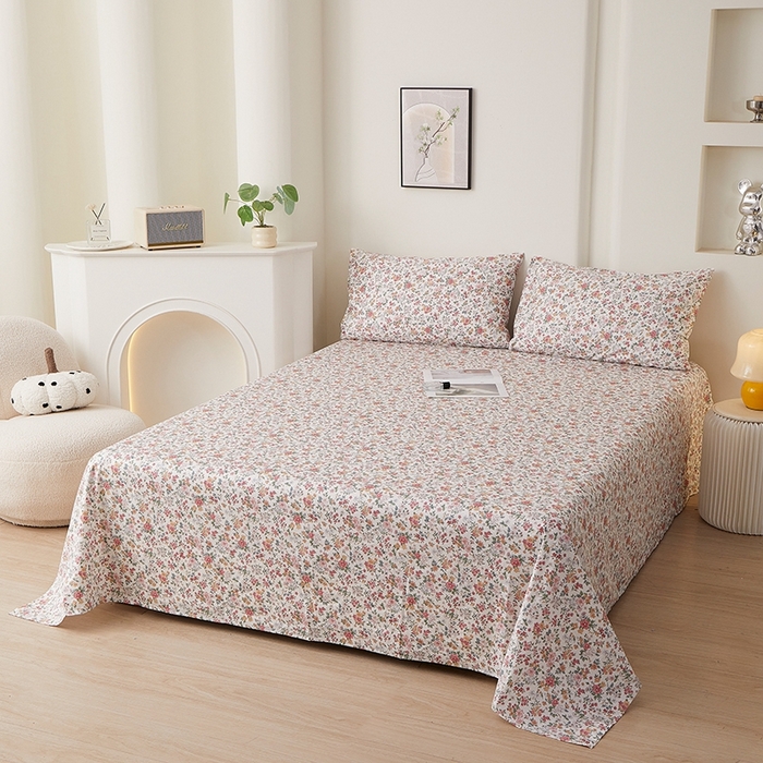 91家纺网 家纺一手货源 找家纺 一米阳光 2026年春夏新款小清新全AA版全棉纯棉四件套 烟雨柔情