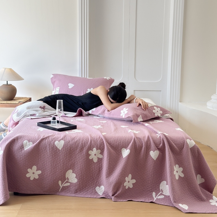 乐家毛巾被（工厂自产自销） 2026新款精梳安心棉色织提花床盖毛巾被两用 花叙床盖