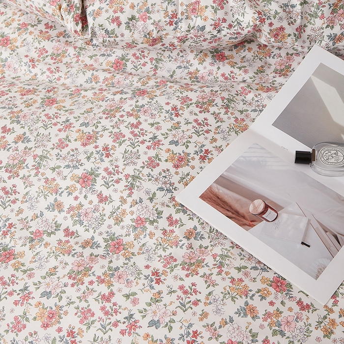 91家纺网 家纺一手货源 找家纺 一米阳光 2026年春夏新款小清新全AA版全棉纯棉四件套 烟雨柔情