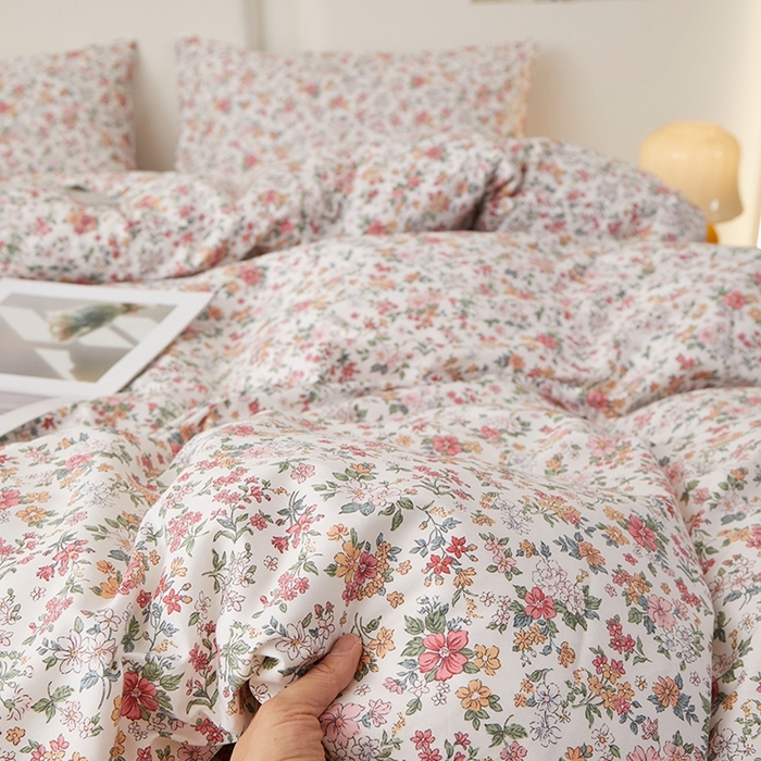 91家纺网 家纺一手货源 找家纺 一米阳光 2026年春夏新款小清新全AA版全棉纯棉四件套 烟雨柔情