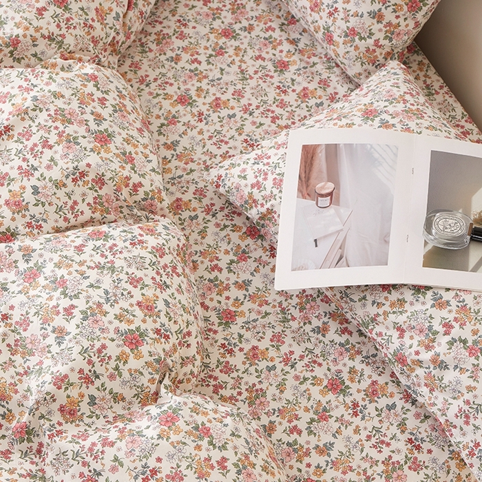 91家纺网 家纺一手货源 找家纺 一米阳光 2026年春夏新款小清新全AA版全棉纯棉四件套 烟雨柔情