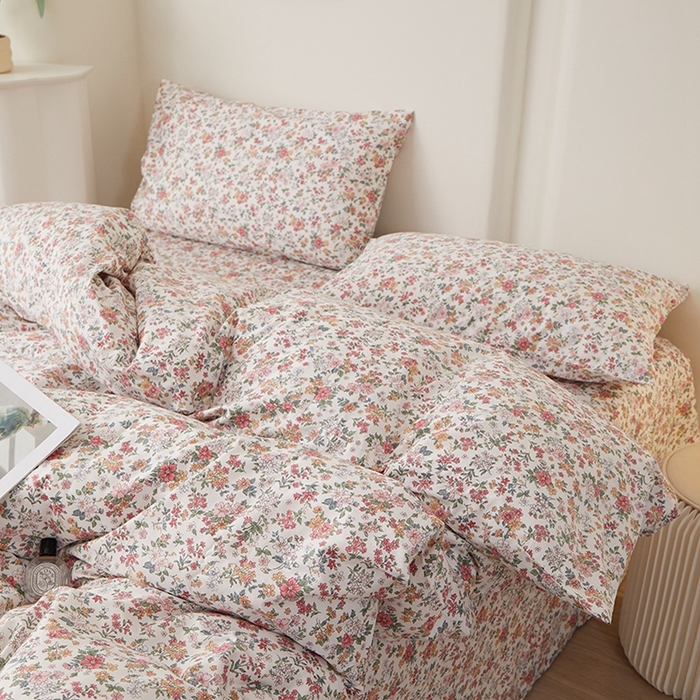 91家纺网 家纺一手货源 找家纺 一米阳光 2026年春夏新款小清新全AA版全棉纯棉四件套 烟雨柔情