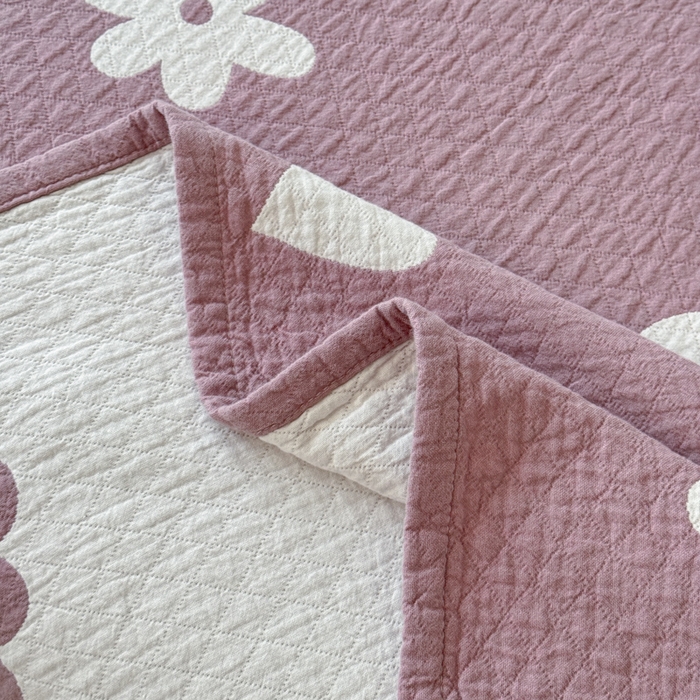 91家纺网 家纺一手货源 找家纺 乐家毛巾被（工厂自产自销） 2026新款精梳安心棉色织提花床盖毛巾被两用 花叙床盖